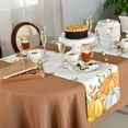 thumbnail image 5 of Thanksgiving Pumpkin Table Runner-Cotton Linen- 108 Inch Holiday Dresser Scarves, Fall Eucalyptus Gold Orange White Tablerunner for Kitchen Coffee/Dining Bedroom Living Room Dinner Scarf Décor 13x108, 5 of 7