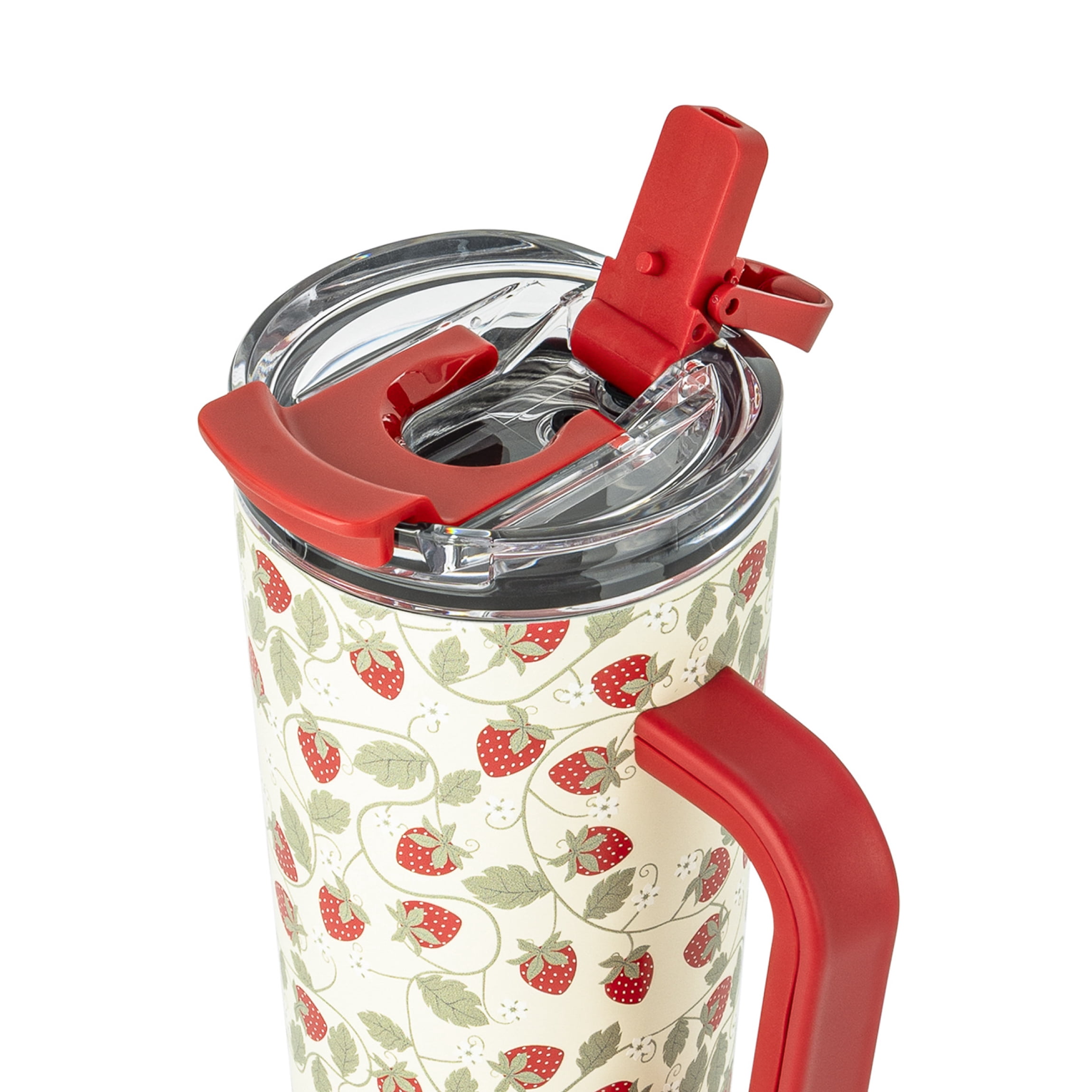 Thyme & Table Luna 24 oz Stainless Steel Tumbler with Handle and Dual Straw Lid