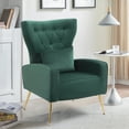 thumbnail image 5 of Tufted Upholstered Velvet Armchair for Living room, Bedroom, Green, 5 of 6