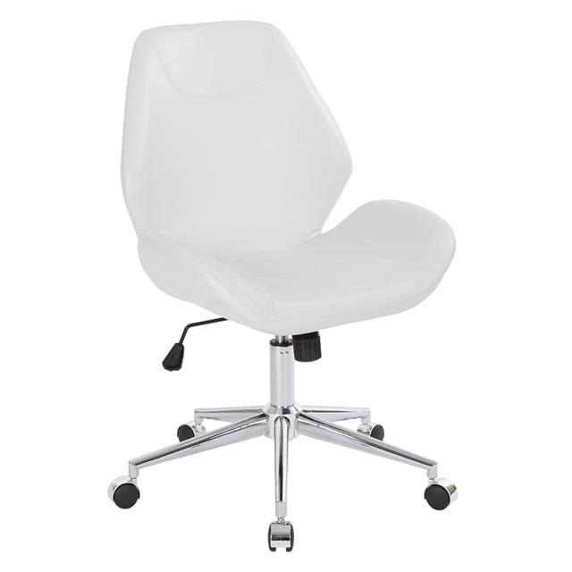 Chatsworth Office Chair in White Faux Leather with Chrome Base
