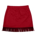 thumbnail image 5 of RTKFRFLM Girls Western Cowgirl Suede Fringe Skirt High Waist Denim Mini Skirt Halloween Party Outfits Kids, 5 of 9