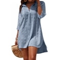 thumbnail image 2 of Shine Up Swimsuit Coverups for Women Chiffon Bikini Swimwear Summer Beach Cover-Up Loose Pom Pom Shirt Dress, 2 of 4