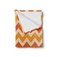thumbnail image 2 of Chevron Soft Flannel Fleece Throw Blanket, Wavy Geometrical Cheering Warm Colors Ornamental Artwork Vintage Style, Cozy Plush for Indoor and Outdoor Use, 70" x 90", Orange Yellow Cream, by Ambesonne, 2 of 5