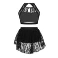 thumbnail image 2 of iEFiEL Big Girls Kids 2-Piece Lace Floral Active Top&Skirts Outfits for Lyrical Dancing or Gymnastics Sports, 2 of 7
