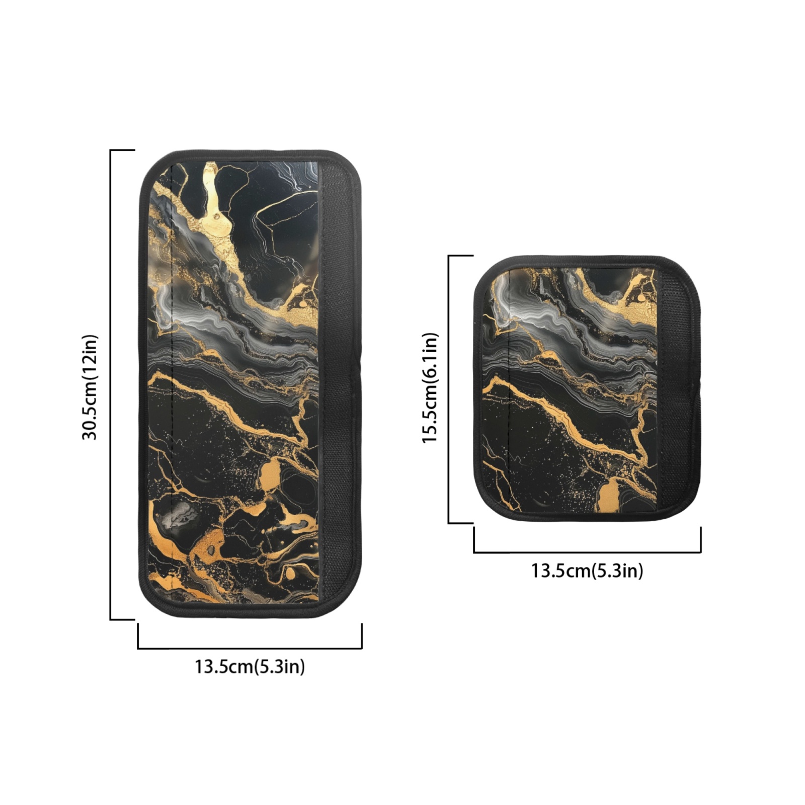 SEANATIVE Fridge Door Handle Covers Set of 6 Waterproof Antiskid Protector Decor Handles for Refrigerator, Microwave, Dishwasher, Kitchen Cabinet, Oven, Black Gold Marble Print
