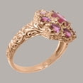 thumbnail image 3 of LBG British Made 9k Rose Gold Ring with Natural Pink Tourmaline Womens Statement Ring - 33 size options - Size 7.25, 3 of 8