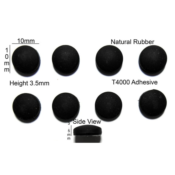 VATH Self Adhesive Rubber Feet 10mm(L)x 10mm(W)x 3.5mm(H) 8pcs [RB5]