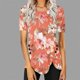 thumbnail image 5 of Blusas de Manga Corta para las Mujeres Botón Impreso Cuello Redondo Top Casual, Blusas para las Mujeres Casual, 5 of 5