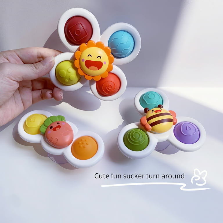  3PCS Suction Cup Spinner Toy for Baby, Bath Toys for