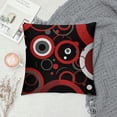 thumbnail image 2 of COMIO  Red and Black Throw Pillow Covers,Grey Modern Abstract Pillowcases,Gray Geometric Circle Pattern Decor for Sofa Couch Living Room Bedroom Home Outdoor, 2 of 5
