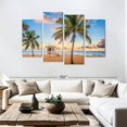 thumbnail image 3 of Elephant Stock Fort Lauderdale Beach Lifeguard Tower Wall Art - Horizontal Multi Panel Canvas - Living Room Wall Decor - Beach Multi Panel - Brown And Blue Decor - 84" x 54", 3 of 8