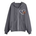 thumbnail image 5 of Bovemsi Sweatshirt for Women Fashionable Casual Solid Color Zipper Inner Pocket Rabobs Sleeve Zip Up Hoodie, 5 of 5