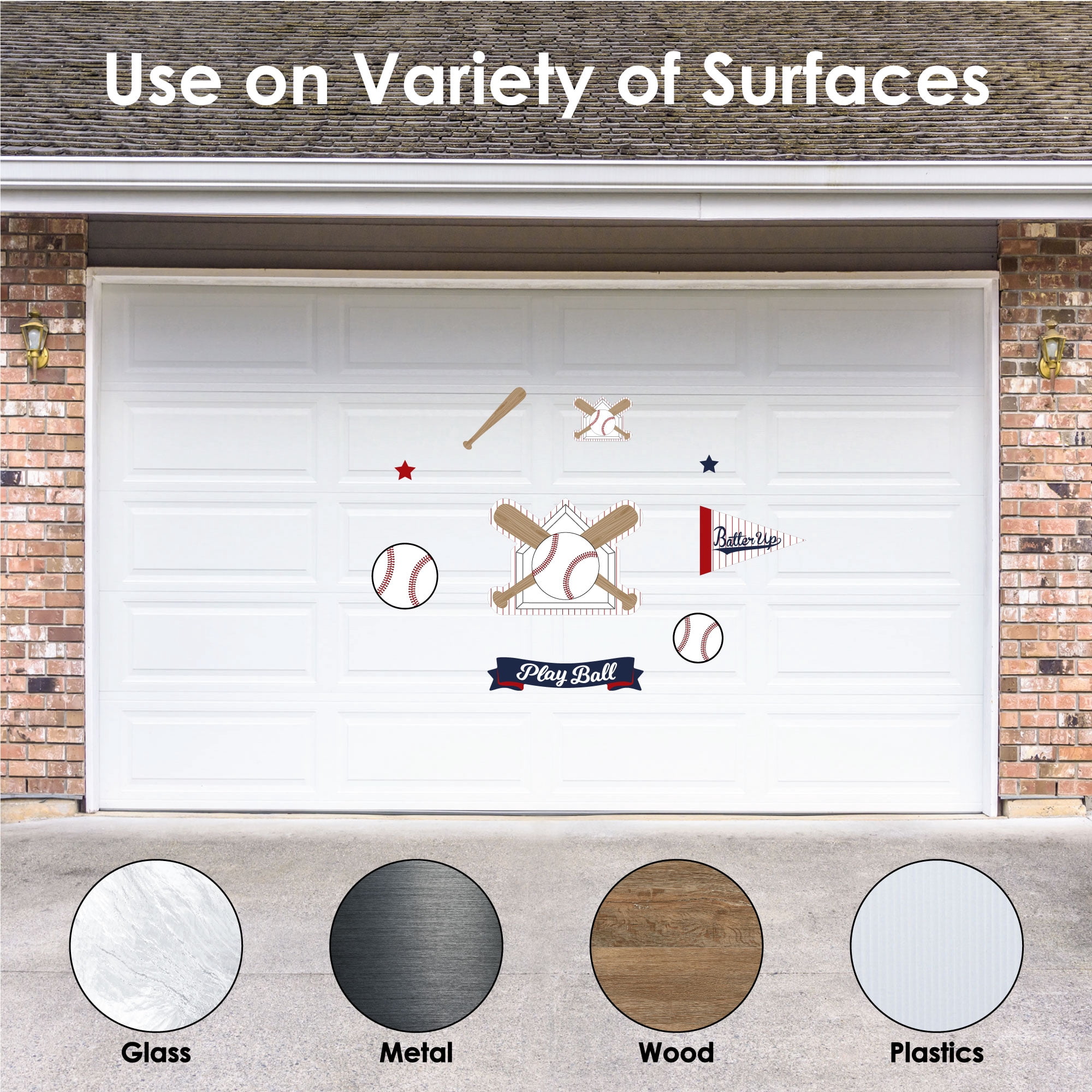 Big Dot of Happiness Batter Up - Baseball - Peel and Stick Sports Decor Vinyl Wall Art Stickers - Wall Decals - Set of 20