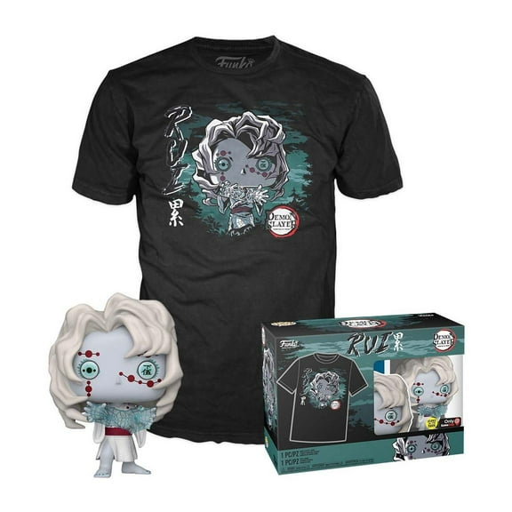 Funko POP! and Tee: Demon Slayer: Kimetsu no Yaiba Rui Glow-in-the-Dark-Vinyl Figure and Unisex T-Shirt Exclusive