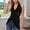 WT-Black, variant on Womens Spring Tops Sleeveless Neck Front Solid Color Tank T Shirt Tee Shirt Charm Clothing Brown S