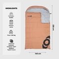 thumbnail image 4 of Bolsa de Dormir Doble Kano Provincia Camping Sleeping Bag, 4 of 12