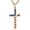 Gold, variant on American Flag Cross Necklace Patriotic Collection, Stainless Steel Enamel Pendant with 22inch Chain in Gold Silver Black, Gift for Him or Her