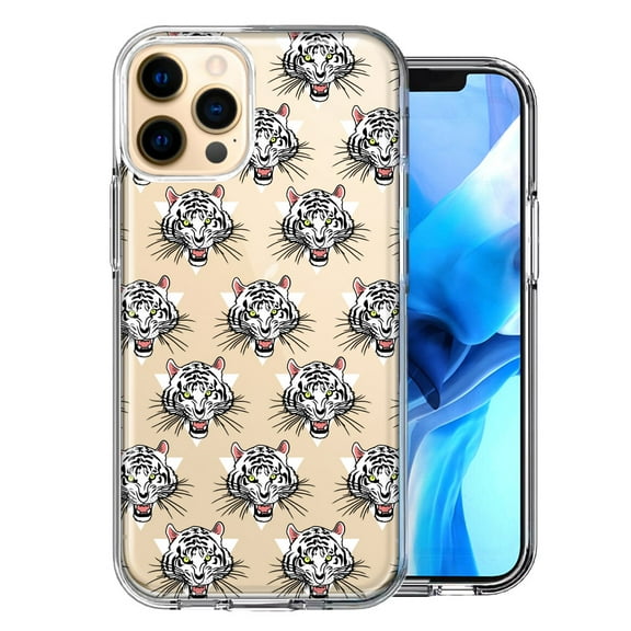 MUNDAZE For Apple iPhone 12 Pro Fierce Tiger Polkadots Design Double Layer Phone Case Cover