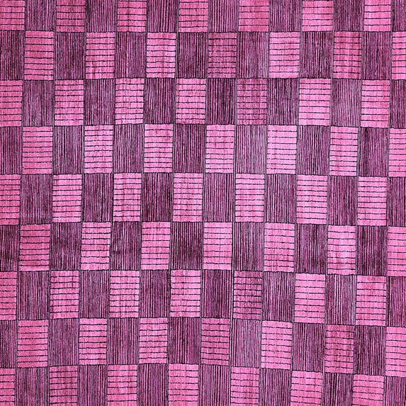 Ahgly Company Indoor Square Checkered Purple Modern Area Rugs, 8' Square