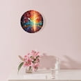 thumbnail image 3 of 12 Inch Wall Clock Battery Operated Silent Clock Decorative for Office, Kitchen, Outdoor, Living Room，Autumn Forest Bright Red Leaves Blue Sky Design, 3 of 5