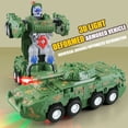 thumbnail image 3 of Coche robot transformable eléctrico Chicmine, juguete con luz y música, tanque de deformación automático para evitar obstáculos, vehículo deportivo, vehículo de ingeniería, avión de combate de juguete, 3 of 8