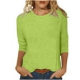 thumbnail image 2 of BSDJILFG Womens 3/4 Length Shirts Summer Casual Graphic T-shirt Loose Crewneck Pullover Tops, 2 of 5