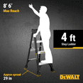 thumbnail image 4 of DeWalt 4-Foot Fiberglass Step Ladder, 300-Pound Load Capacity, Type IA, DXL3010-04, 4 of 6