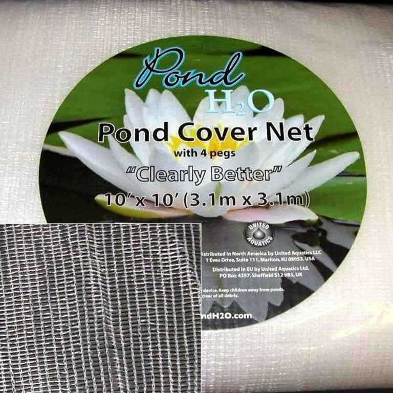 Clearly Better Pond Netting 20' x 33', Clear Pond Cover Net, comes complete  with ground stakes, tight woven mesh, pond protection netting
