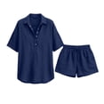 thumbnail image 3 of Linen Sets For Women 2 Piece Trending Womens Clothes Matching Set Summer Summer Work Top 2 Piece Outfits For Women Womens Summer Sets Work Out Set Women'S Athletic Clothing Sets Causal Top, 3 of 5