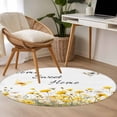 thumbnail image 4 of Spring Yellow Floral Round Area Rug 3Ft Washable Small Circle Rugs for Kitchen Entryway, Farmhouse Country Flower Butterflies Non-Slip Carpet Floor Mats Indoor Outdoor Carpet Runner Home Decor, 4 of 8