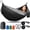 Dark Black, variant on Purple Orange Nylon Camping Hammock Single or Double Travel Swing for Beach Hiking