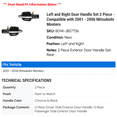 thumbnail image 2 of Left and Right Door Handle Set 2 Piece - Compatible with 2001 - 2006 Mitsubishi Montero 2002 2003 2004 2005, 2 of 2