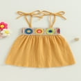 thumbnail image 2 of Robe pour Filles, Crochet Broderie, Sans Manches, Robe Camisole à Nouer, 2 of 8
