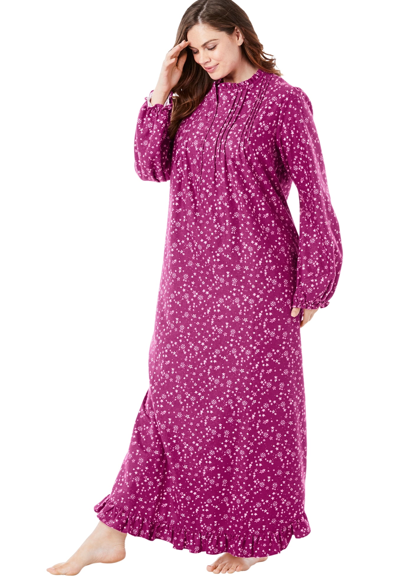 plus size flannel night gowns