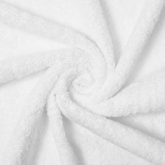 500 GSM Hypoallergenic Cotton Terry Cloth 46” Fabric By The Yard - White (1 Yard)