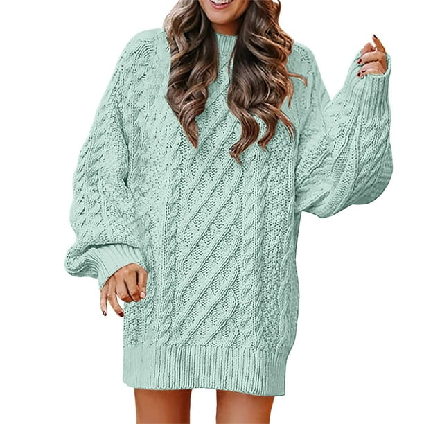 Vestido informal de punto para mujer otoño-invierno: material de poliéster y spandex, color liso, adecuado para primavera y otoño, fácil de combinar con abrigos y zapatos.