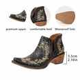 thumbnail image 2 of Cowboy Boots for Women Cowgirl Western Ankle Booties Snip Toe Low Chunky Stacked Heel Embroidered Slip On Boot, 2 of 6
