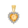 thumbnail image 2 of Mauli Jewels Engagement Necklace for Women 0.80 Carat Beautiful Heart Shape Gemstone And Diamond Pendant 4 prongs 10K Yellow Gold With 18'' Chain|Silver Chain, 2 of 6