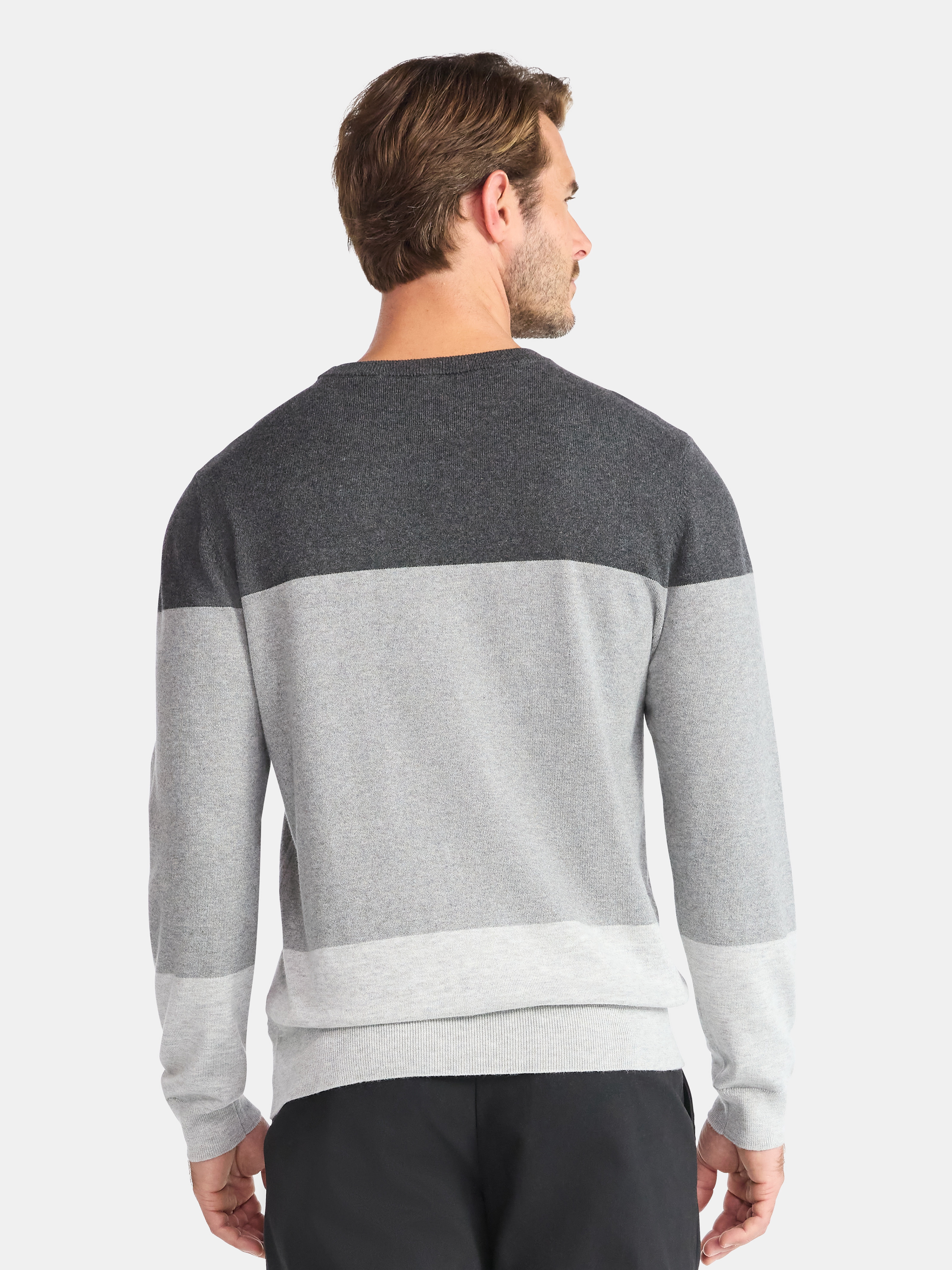 George Men's and Big Men's Colorblock Crewneck Sweater, Midweight, Sizes S-3XL
