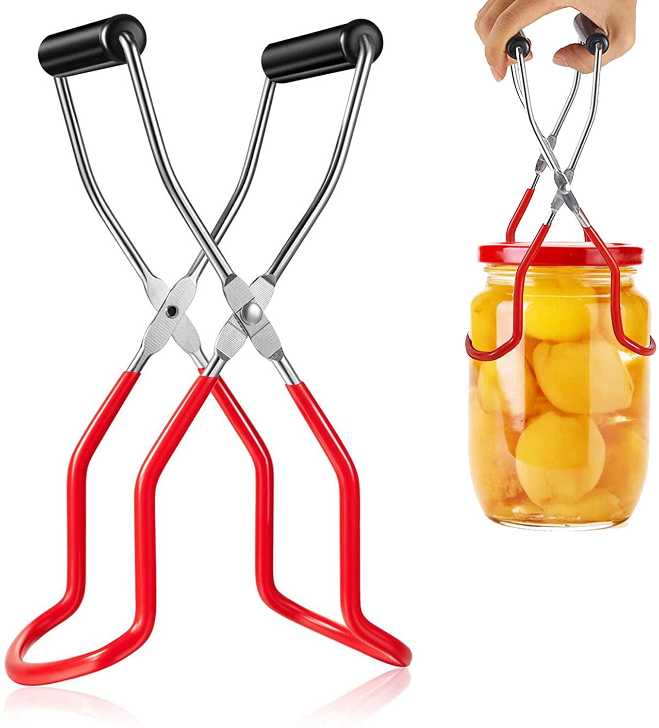 Stainless Steel Jar Lifter Tongs with Rubber Grips Anti-Slip Canning Tongs for Kitchen Restaurant Horuhue Canning Jar Lifter