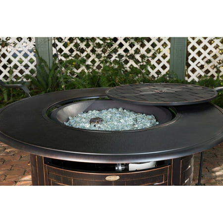 Fire Sense - Armstrong Round Aluminum LPG Fire Pit - Antique Bronze
