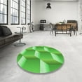 thumbnail image 4 of Ahgly Company Tapis Rond Lavable en Machine Intérieur Transitionnel Vert Émeraude, 7 Pieds Rond, 4 of 7