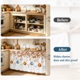thumbnail image 4 of Orange Blue Pumpkins Fall Cabinet Curtain 35"Wx35"L,Dustproof Under Sink Skirt W/ Self Adhesive Tape,Coastal Starfish Eucalyptus Leaves Cabinet Curtain Cover for Kitchen Sink,Bathroom Vanity, 4 of 9