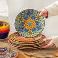 thumbnail image 5 of vancasso 12 Pieces Dinnerware Sets, Plates and Bowls Set, Porcelain Dishes Set for 4, Microwave Dishwasher Safe, Bohemian Style, 5 of 12