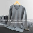 thumbnail image 3 of Minnieouse Conjunto de ropa interior térmica para hombre, terciopelo, Otoño Invierno, oficina, escuela, sueño al aire libre, capa básica, ropa Ropa interior Gris oscuro, 3 of 6