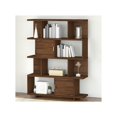 thumbnail image 2 of Kathy Ireland Home by Bush Furniture Madison Avenue Large Geometric Etagere Bookcase with Doors-Color:Modern Walnut, 2 of 8