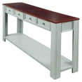 thumbnail image 5 of Buffet Cabinet Sideboard Console Table for Entryway, Kitchen Storage Cabinet with 4 Drawers, Bottom Shelf, Home Furniture Console Table, Upgrade Solid Wood Frame & Legs,64"x15"x 30", Light Blue, Q7153, 5 of 12