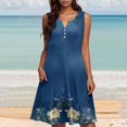 thumbnail image 1 of WILLBEST Vestido Midi Bohemio De Verano Para Mujer, Informal, Holgado, Con Cuello En V, Sin Mangas, Para Playa, Con Bolsillos, Para Cubrirse El Baño 2373, 1 of 3