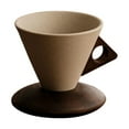 thumbnail image 4 of Ceramic Coffee Cup Mug and Acacia Wooden Saucer Set, 8 oz Ceramic Cup for Espresso Latte Cappuccino Tea, Wooden Handle Mug Set Unglazed Porcelain Arty Mug (Natural Earthiness Finish) 250ml, 4 of 4