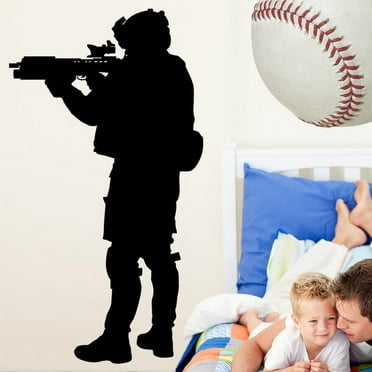 Wallhogs Haynes Military Soldier III Silhouette Cutout Wall Decal
